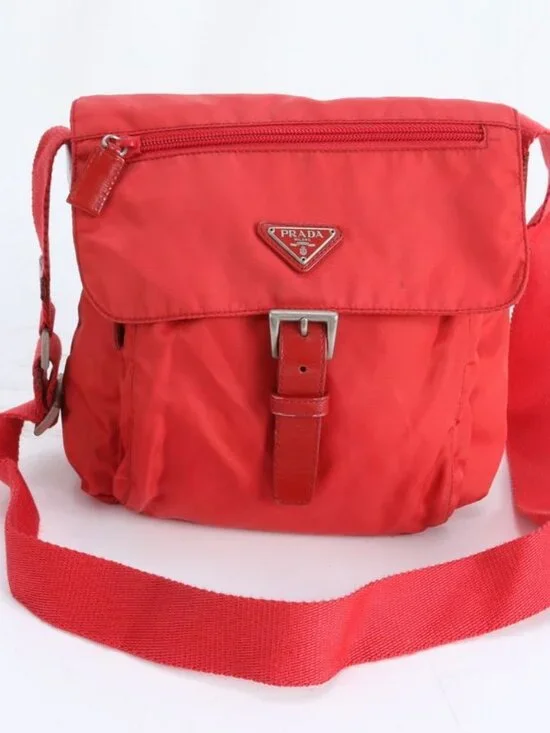 Prada Tessuto Nylon Triangle Logo Shoulder Bag - Picture 1 of 9